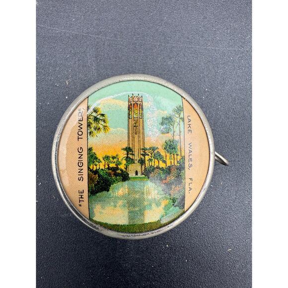 1930's Singing Tower Lake Wales Florida Celluloid Tape Measure-Germany - Picture 8 of 9